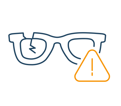 illustration vectorielle d'une paire de lunettes de protection cassée